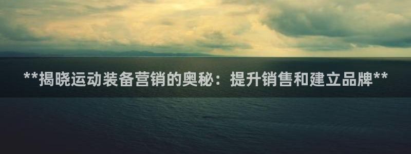 耀世国际平台正规吗可靠吗知乎：**揭晓运动装备营销的