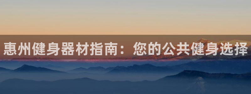 耀世盛典手游下载安装：惠州健身器材指南：您的公共健身